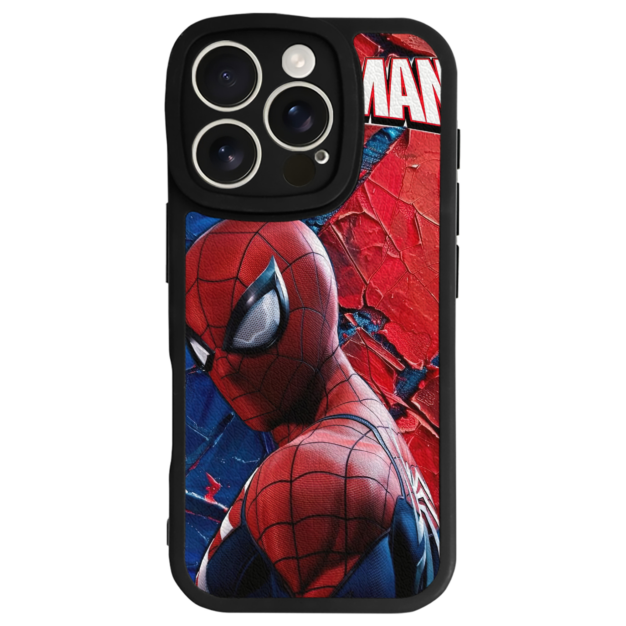 （画像用） Spider Man スパイダーマン 【iPhone 16シリーズ対応】シリコンスマホケース（レザー調） 材質：シリコン
